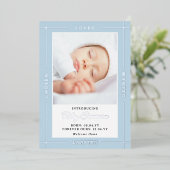 Blue Chosen Loved Introduction Folie Uitnodiging (Staand Voorkant)