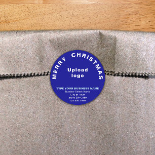 Blue Christmas Business Ronde Vorm Sticker