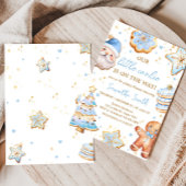 Blue Christmas Cookie Baby shower Kaart