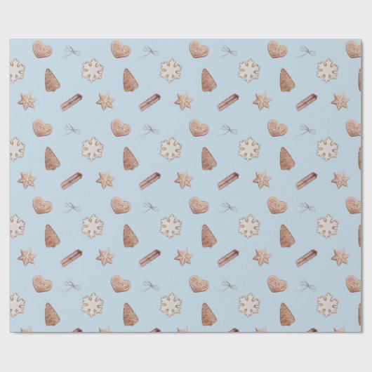 Blue Christmas Cookie Swap Exchange Cadeaupapier (Vlak)