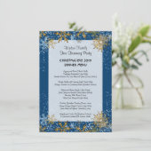 Blue Christmas Family Dinner Menu Modèle (Debout devant)