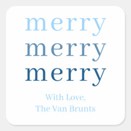 Blue Christmas Gift Label Stickers