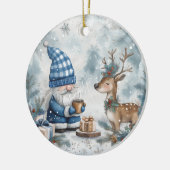 Blue Christmas Gnome Keramisch Ornament (Links)
