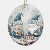 Blue Christmas Gnome  Keramisch Ornament (Links)