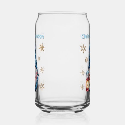 Blue Christmas Gnome with Red Lantern Berries (Gauche)