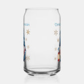 Blue Christmas Gnome with Red Lantern Berries Blikvorm Glas (Links)