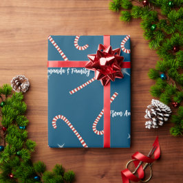 Blue Christmas jelly Lollies aangepaste naam Cadeaupapier