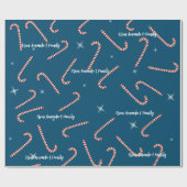 Blue Christmas jelly Lollies aangepaste naam Cadeaupapier (Vlak)