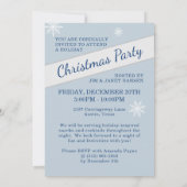 Blue Christmas Multiple Ornaments Party Invitation Kaart (Achterkant)