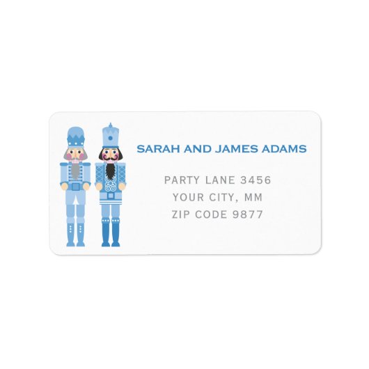 BLUE CHRISTMAS NUTCRACKER ADRES STICKER (Voorkant)