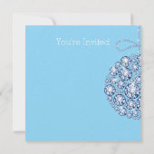 Blue Christmas Ornament Party Uitnodiging (Achterkant)