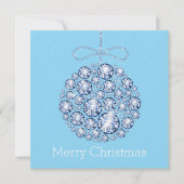 Blue Christmas Ornament Party Uitnodiging (Voorkant)