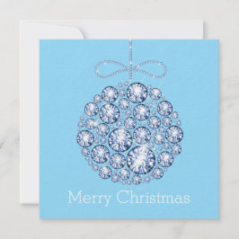 Blue Christmas Ornament Party Uitnodiging