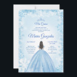 Blue Christmas Princess Quinceanera Invitation<br><div class="desc">Blue Christmas Princesse Quinceanera Invitation</div>