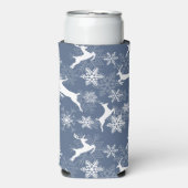 Blue Christmas snowflakes deer pattern (Seltzer Voorkant)