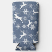 Blue Christmas snowflakes deer pattern (Voorkant)