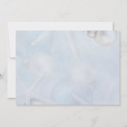 Blue Christmas Starfish Plage Mariage Invitation (Dos)