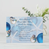 Blue Christmas Starfish Plage Mariage Invitation (Debout devant)