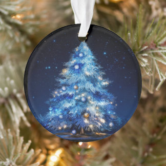 Blue Christmas Tree Acrylic Ornament