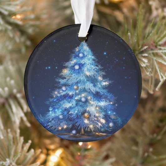 Blue Christmas Tree Acrylic Ornament (Arbre)