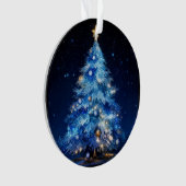 Blue Christmas Tree Acrylic Ornament (devant)