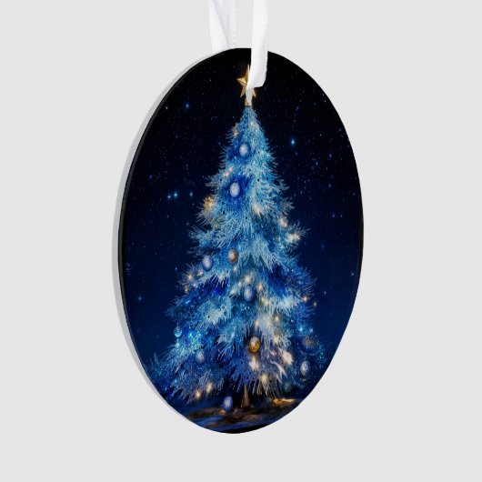 Blue Christmas Tree Acrylic Ornament (devant)