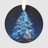 Blue Christmas Tree Acrylic Ornament (devant)