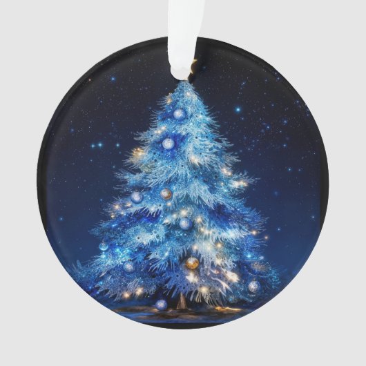 Blue Christmas Tree Acrylic Ornament (devant)