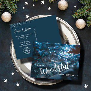 Blue Christmas Tree Business Logo Feestdagenkaart