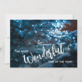 Blue Christmas Tree Business Logo Feestdagenkaart (Voorkant)