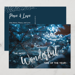 Blue Christmas Tree Business Logo Feestdagenkaart