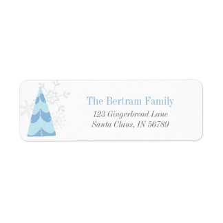 Blue Christmas Tree Feestelijke Retour Adres Label
