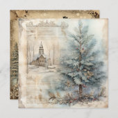 Blue Christmas Tree Kaart (Voorkant / Achterkant)