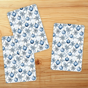 Blue Christmas Tree Ornamenten Pattern Pokerkaarten