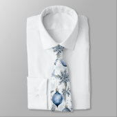 Blue Christmas Tree Ornamenten Pattern Stropdas (Gebonden)