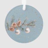 Blue Christmas Tree Pine Cones Ornaments Trumpet (dos)
