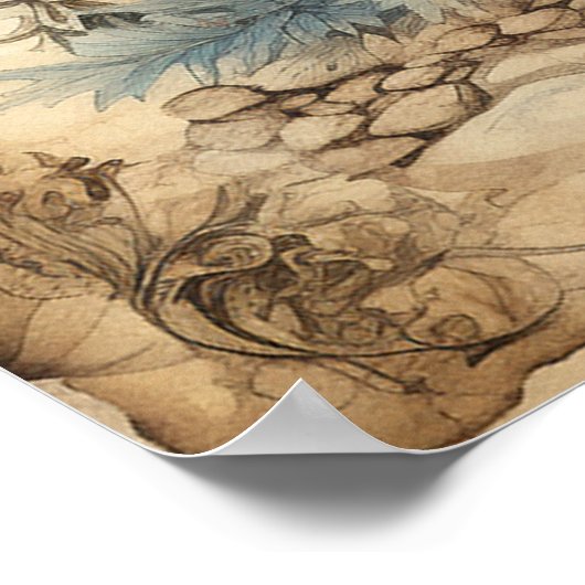 Blue Christmas Tree Poster (Hoek)