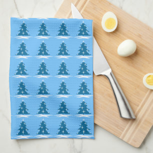 Blue Christmas Tree serviette de toilette de Noël 