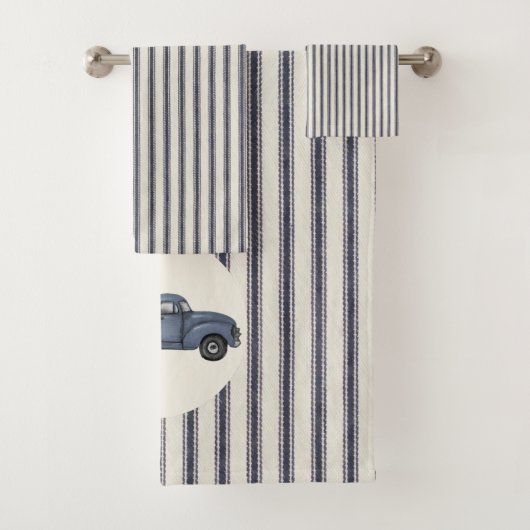  Blue Christmas Tree Truck Handdoek Set (Insitu)