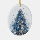 Blue Christmas Tree with Decorations Keramisch Ornament (Rechts)