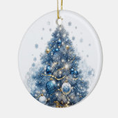 Blue Christmas Tree with Decorations Keramisch Ornament (Links)