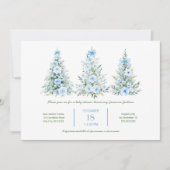 Blue Christmas Trees 2 Boy Baby Shower Kaart (Voorkant)