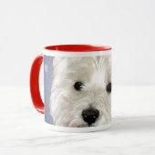 BLUE CHRISTMAS westie Mok (Voorkant links)