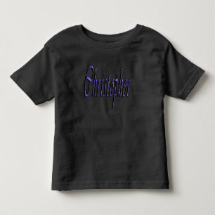 Blue Christopher Name Logo, Kinder Shirts