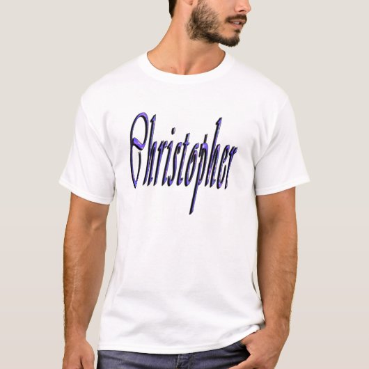 Blue Christopher Name Logo, T-shirt (Voorkant)