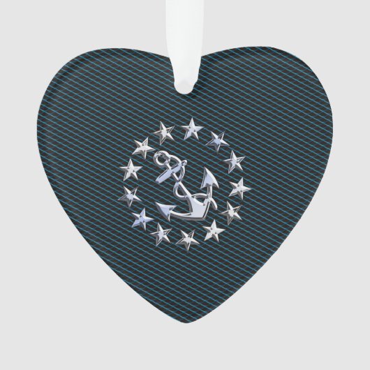 Blue Chrome Comme Yacht Drapeau Automotive Grille (devant)