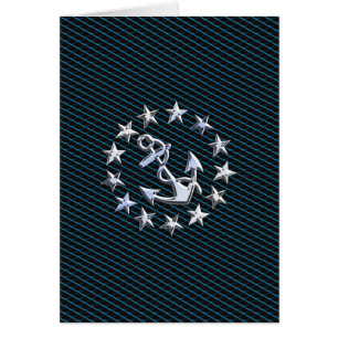 Blue Chrome Comme Yacht Drapeau Automotive Grille