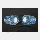 Blue Chrome Crâne serviette de cuisine (Horizontal)