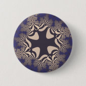 Blue Chrome Cross Ronde Button 5,7 Cm (Voorkant)
