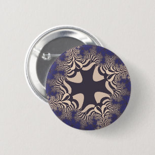 Blue Chrome Cross Ronde Button 5,7 Cm